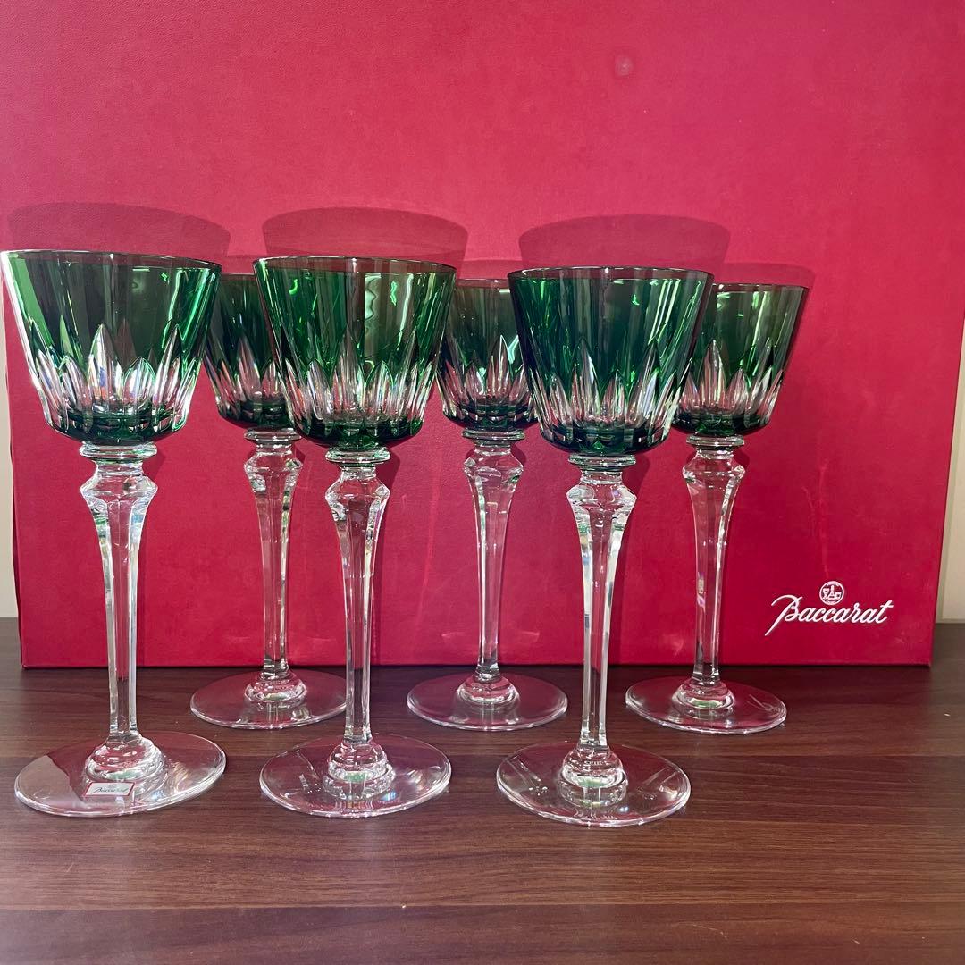 Baccarat バカラ グリーン 6客 ワイングラス グラス 食器