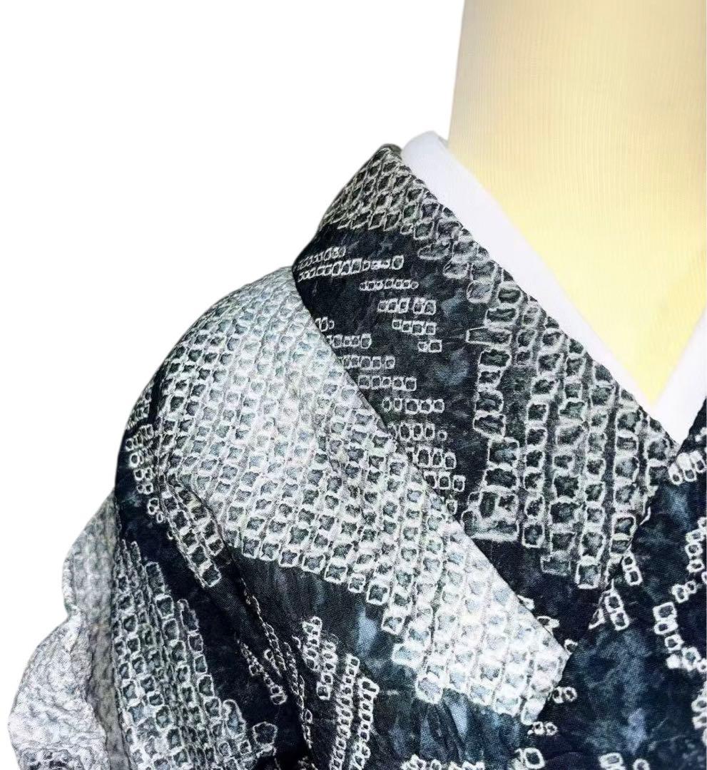 A73有松鳴海絞り高級浴衣 希有辻ヶ花綿　美品　女子会　花火大会　身丈161cm