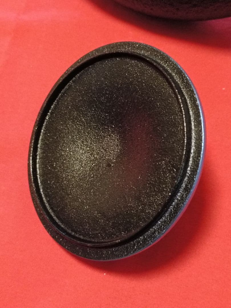 新品未使用【南部鉄器】鉄瓶／及富 南部鉄器 鉄瓶 平丸アラレ◆瑠璃色◆