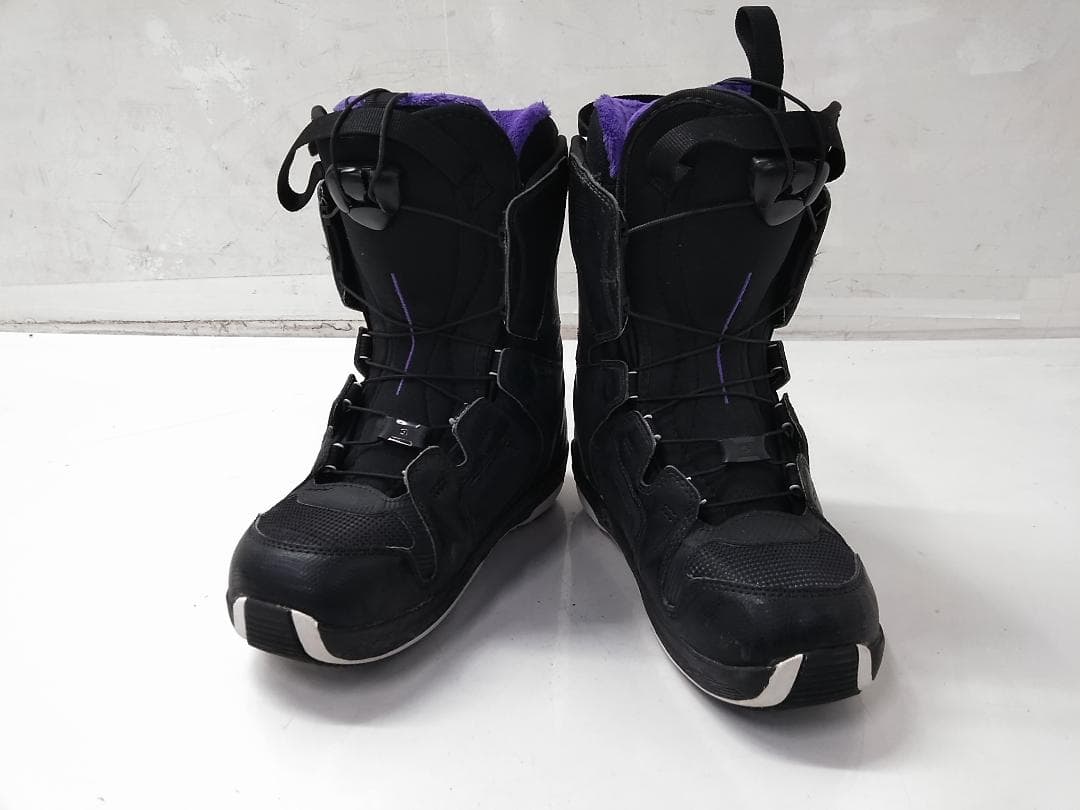 サロモン スノーボードブーツ PEARL 25cm BOA ブラック×パープル◆