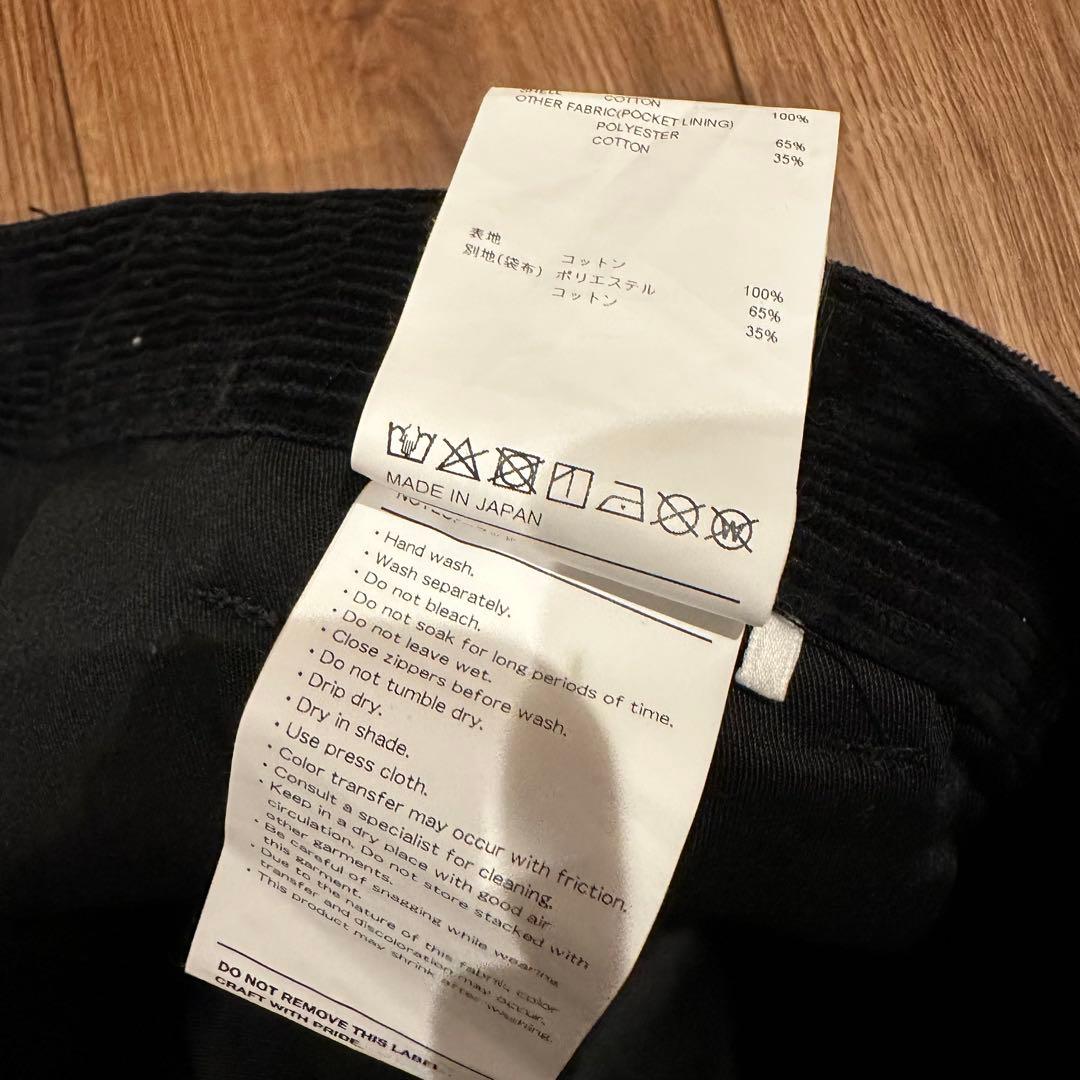 ザク様 WTAPS コーデュロイ テーパードパンツ 03 ブラック 2024AW