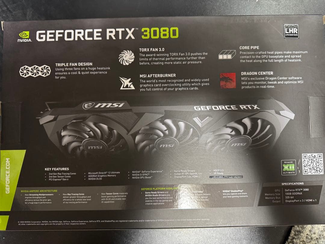 グラフィックボード・グラボ・ビデオカード MSI GeForce RTX 3080 VENTUS 3X 10G OC