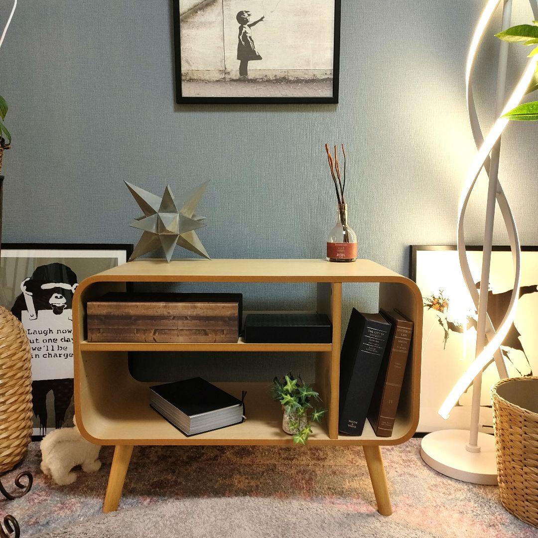 ベルメゾン取り扱い 曲木テレビボード 北欧デザイン 脚付き