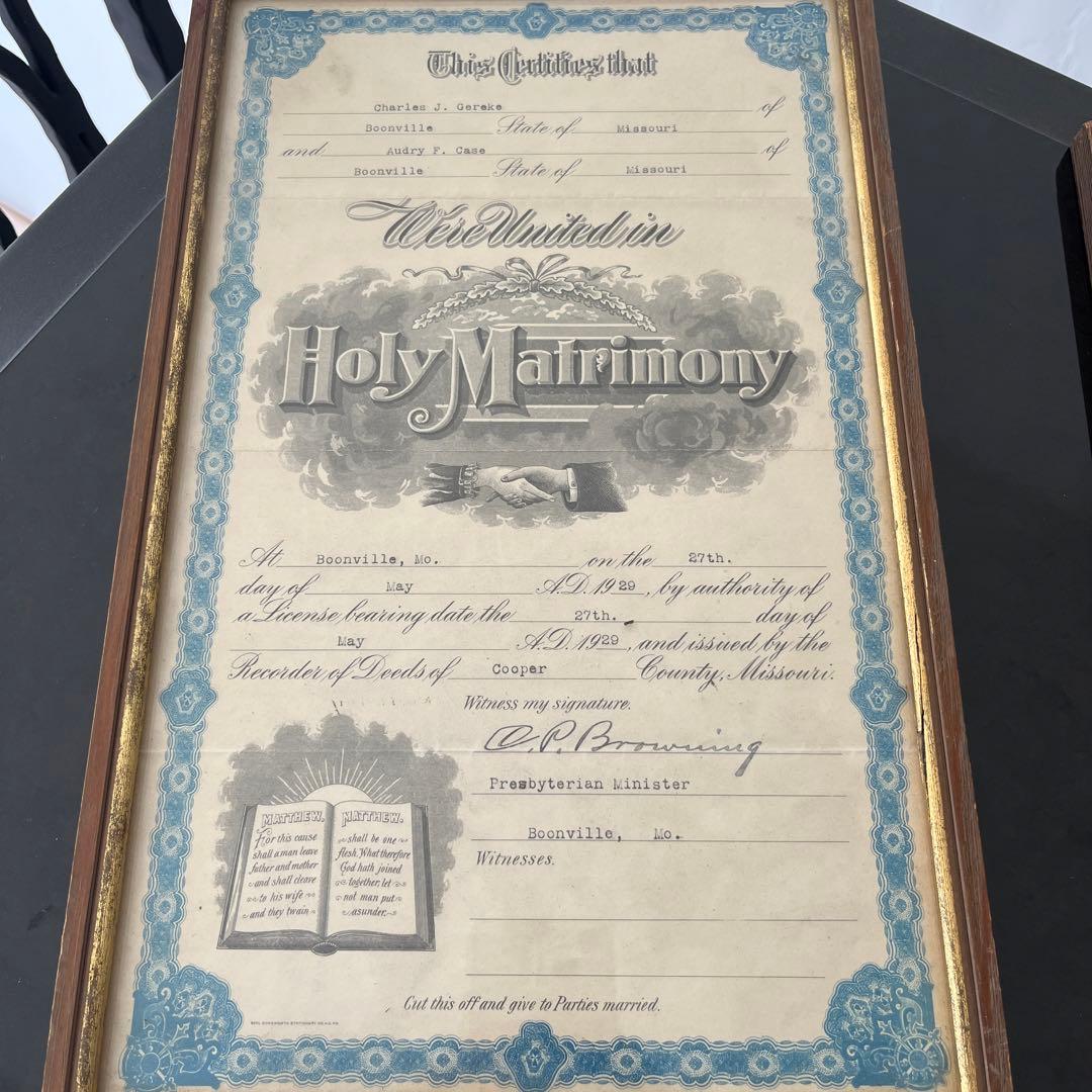 【アンティーク】1905, 1920, 1929年のオリジナル•サティフィケート