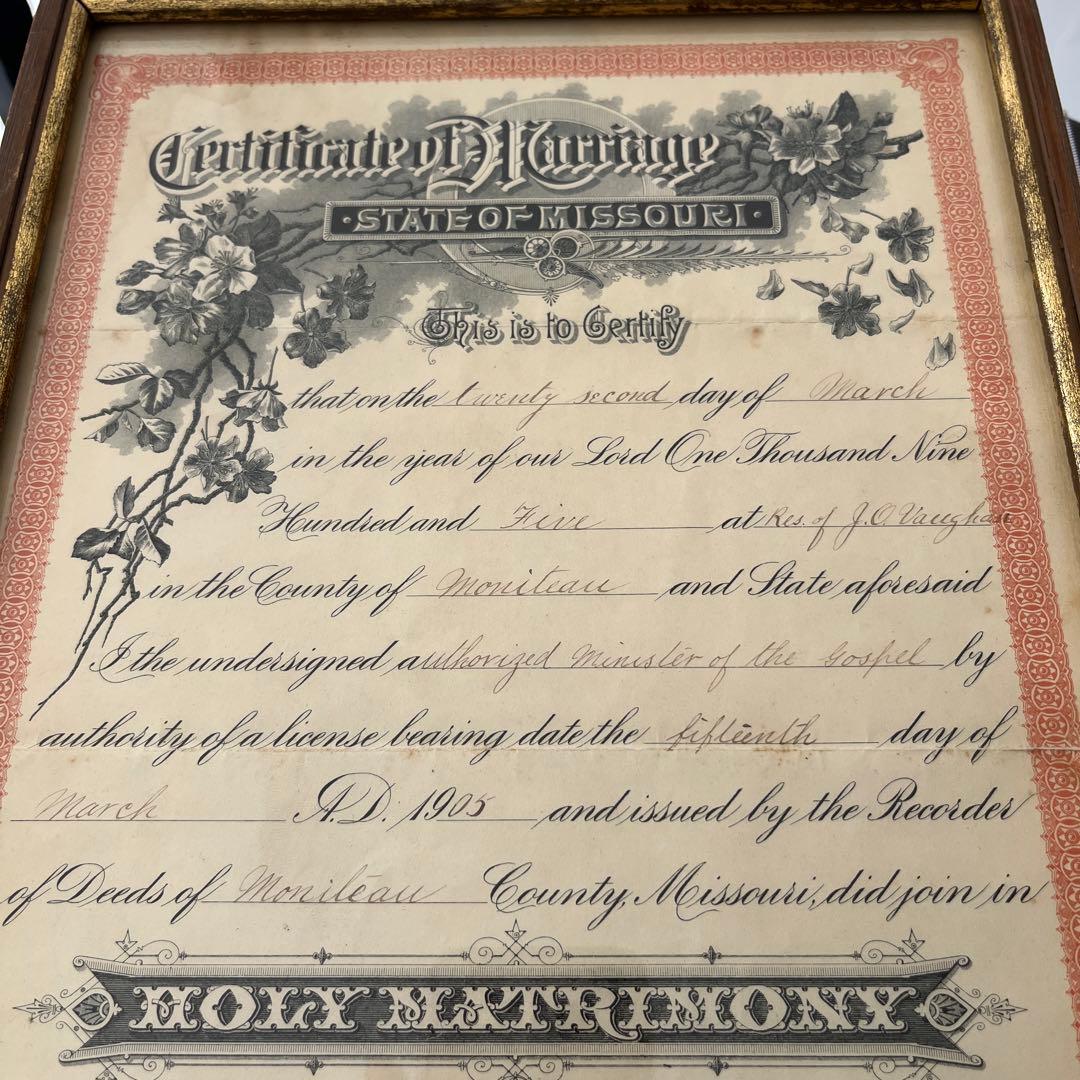 【アンティーク】1905, 1920, 1929年のオリジナル•サティフィケート