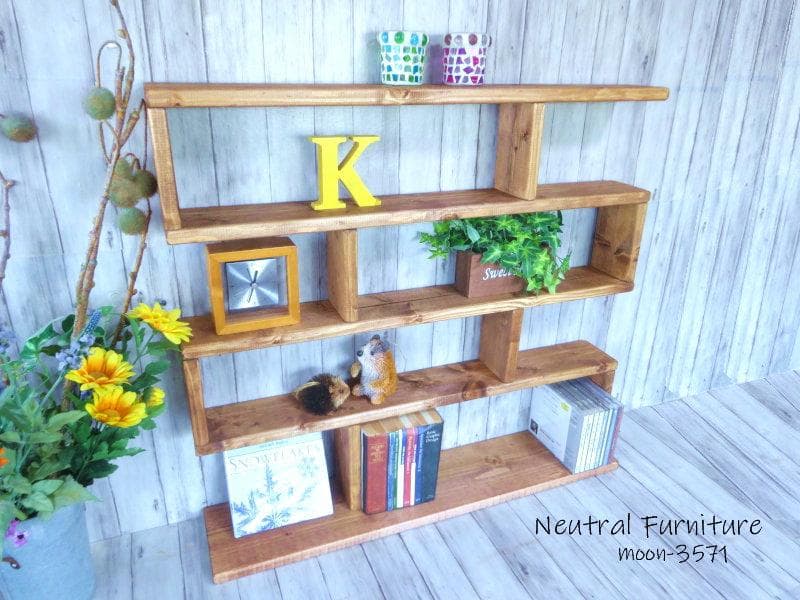 ハンドメイド ４段ラック 幅70cm (チーク色)