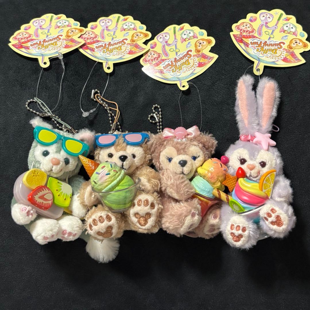 ダッフィーアンドフレンズ　サニーファン　ぬいぐるみストラップ　4体セット