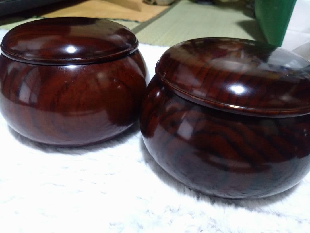 囲碁　黒檀碁笥