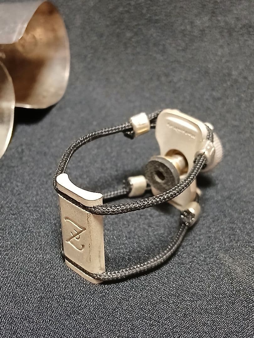 テナーサックス用 リガチャー Zac 総銀、エボニー/アルトサックス用紐付