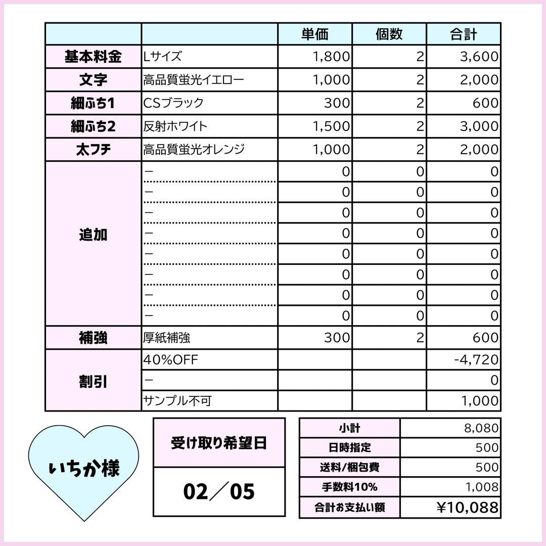 いちか@匿名配送のみページ♡0205うちわ文字 連結文字 オーダー