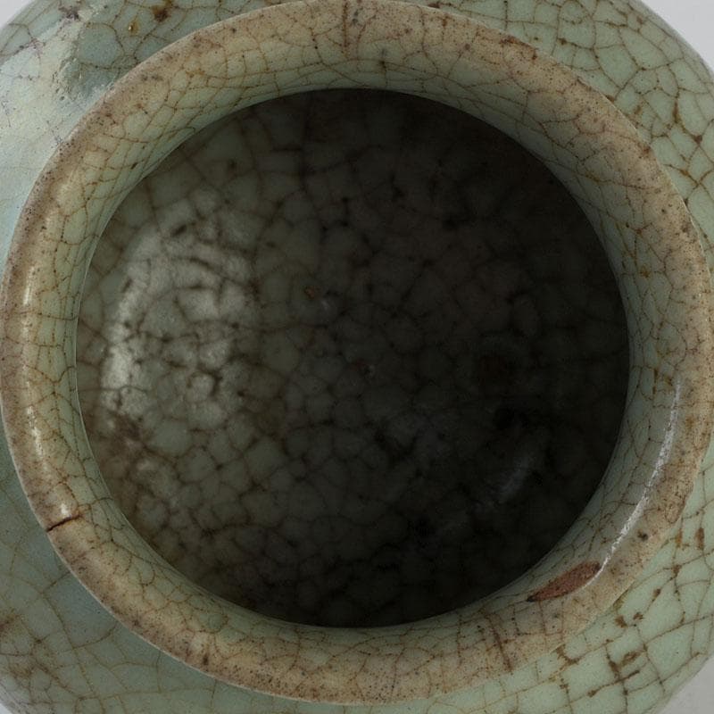 中国　南宋　官窯　金糸鉄線　飾壺　小壺　Z　8608