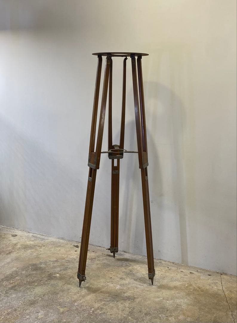 ビーチ無垢材三脚花台 アンティーク