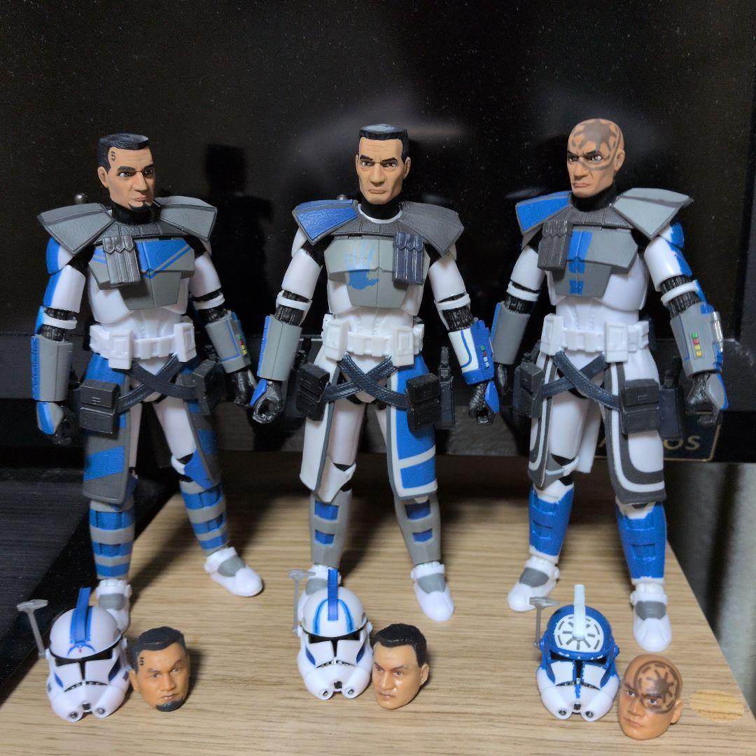 スターウォーズ　アークトルーパー　クローンウォーズアニメフェイス　カスタム　３体