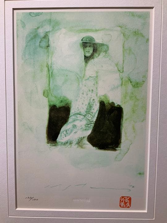 池田満寿夫　リトグラフ　作品名:少女