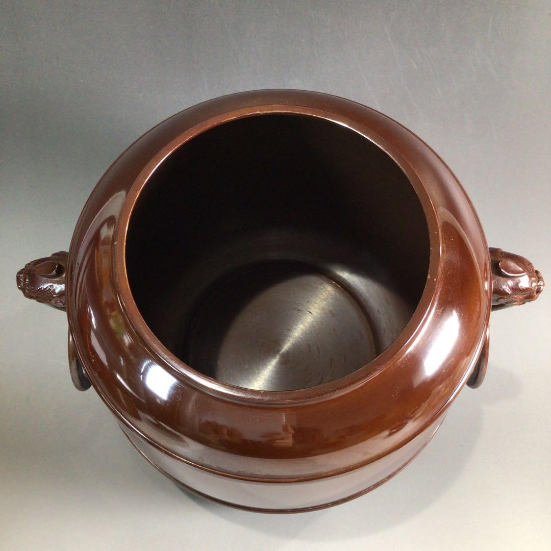 Ｐ５１　皆具　『金森紹栄造』『唐銅皆具』『水指　建水　蓋置　杓立』　共箱　茶道具