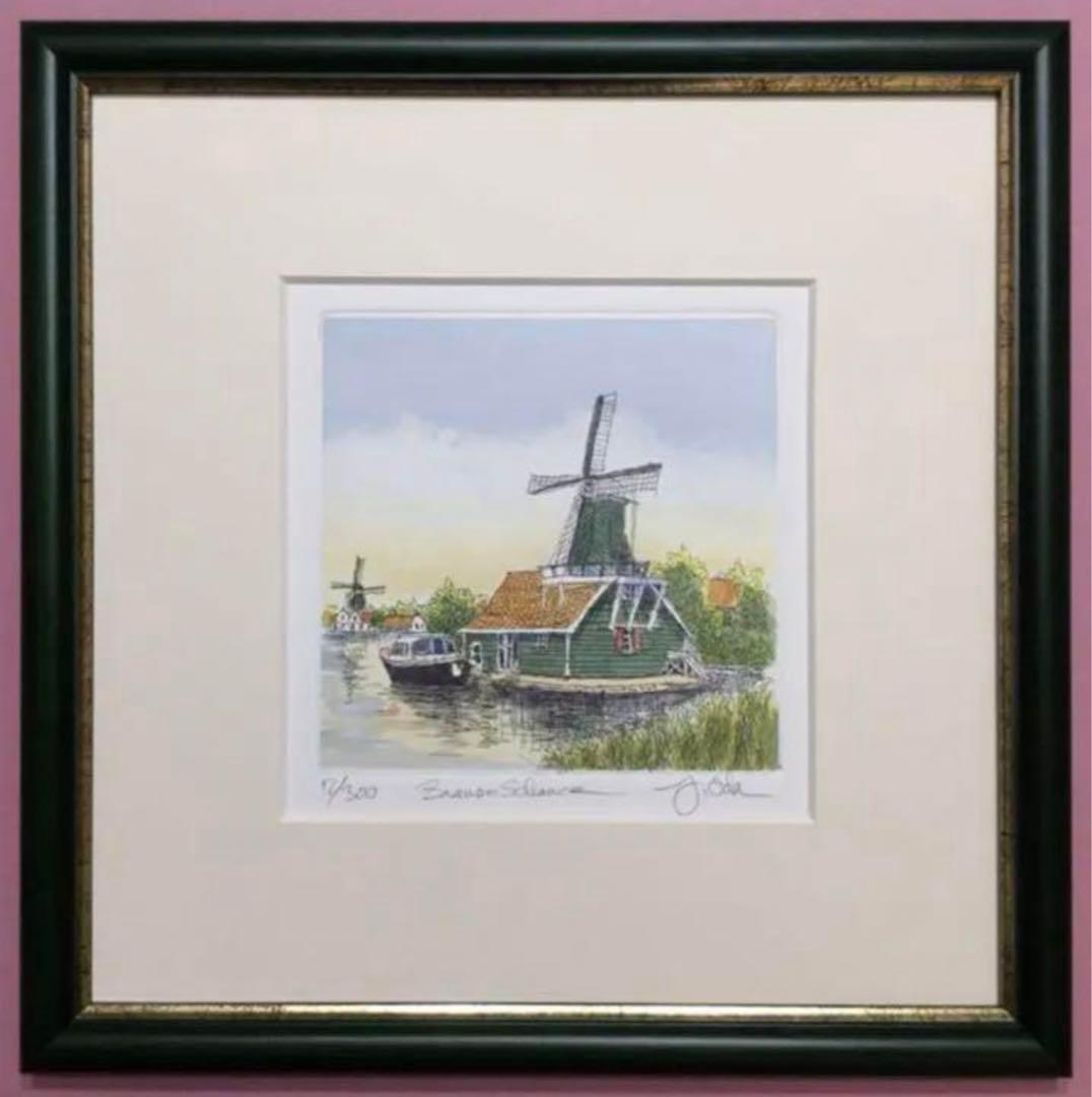 絵画・額縁・版画・織田 義郎・新品未使用・ザーンセ・スカンス・エッチング・美術品