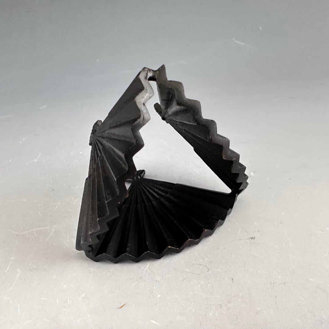 茶道具　唐銅　蓋置　3種　閑浄　共箱　鼓　扇面　三鈴　工芸品　茶の湯　稽古