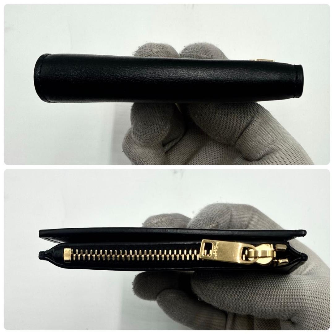 noe　サンローラン 二つ折り 折り財布 カサンドラ レザー ブラック