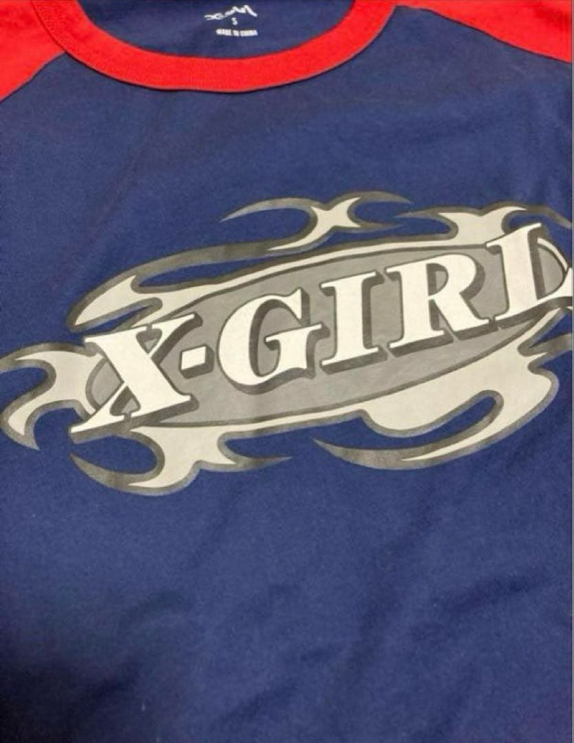 《大人気完売品》あいみょん着用❗️X-girl ロンTネイビー長袖リンガーTシャツ