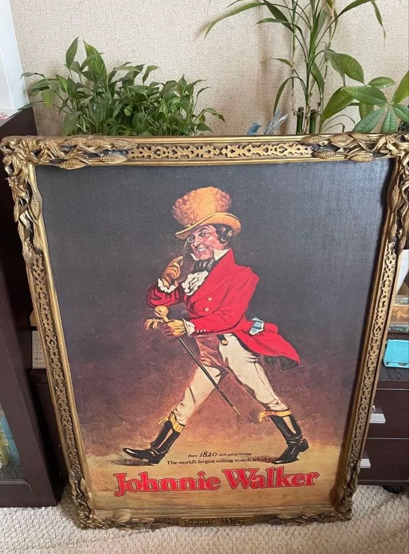 Johnnie Walker ジョニーウォーカー　額装　油絵風 ビンテージ