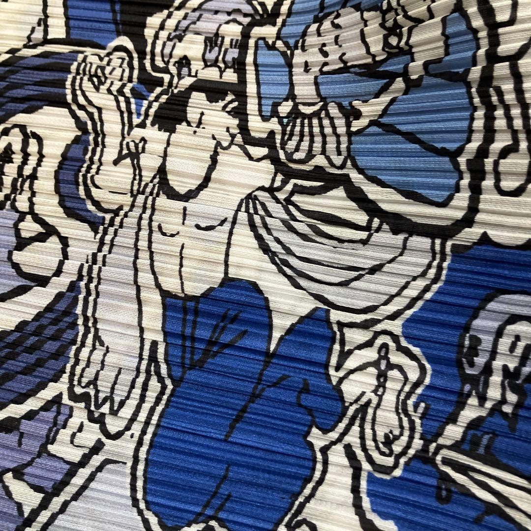 PLAT'S PLEASE サルエルパンツ 青と白のグラフィック