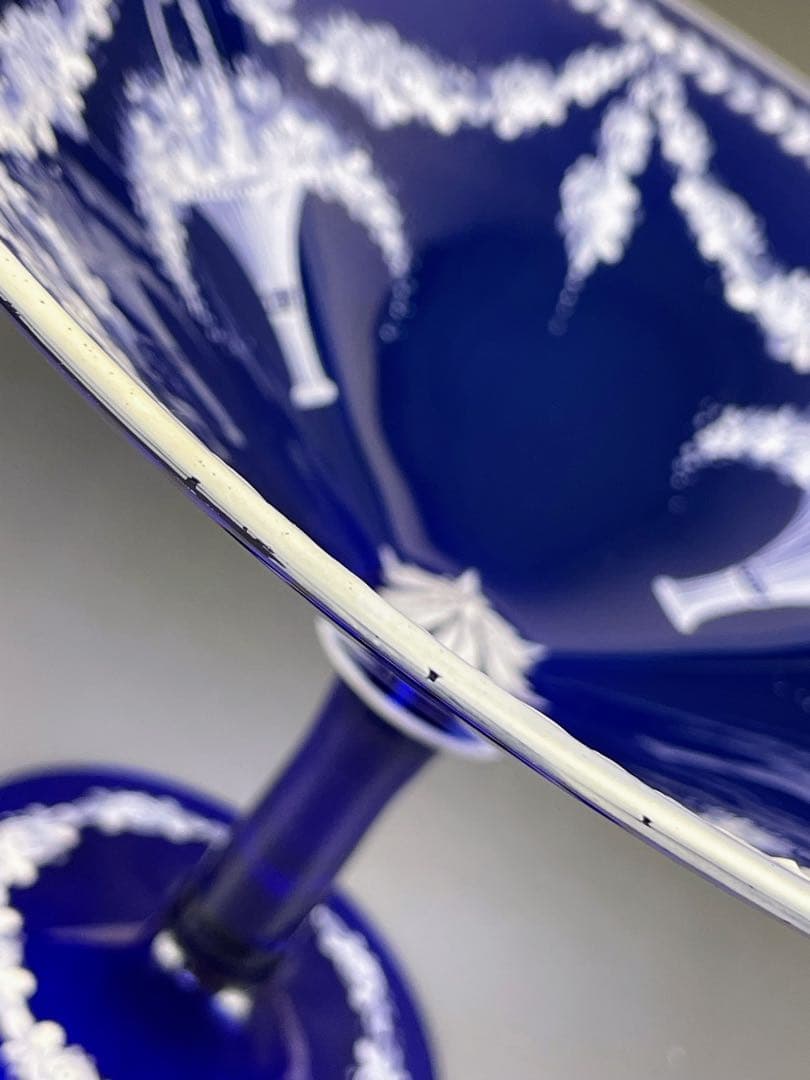 ヴェネチアガラス ホワイトエナメル コンポート アールヌーボー ぺティスタル