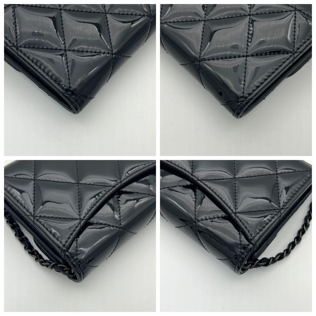 【新品仕様】シャネル チェーンウォレット マトラッセ ココマーク ミニ パテント