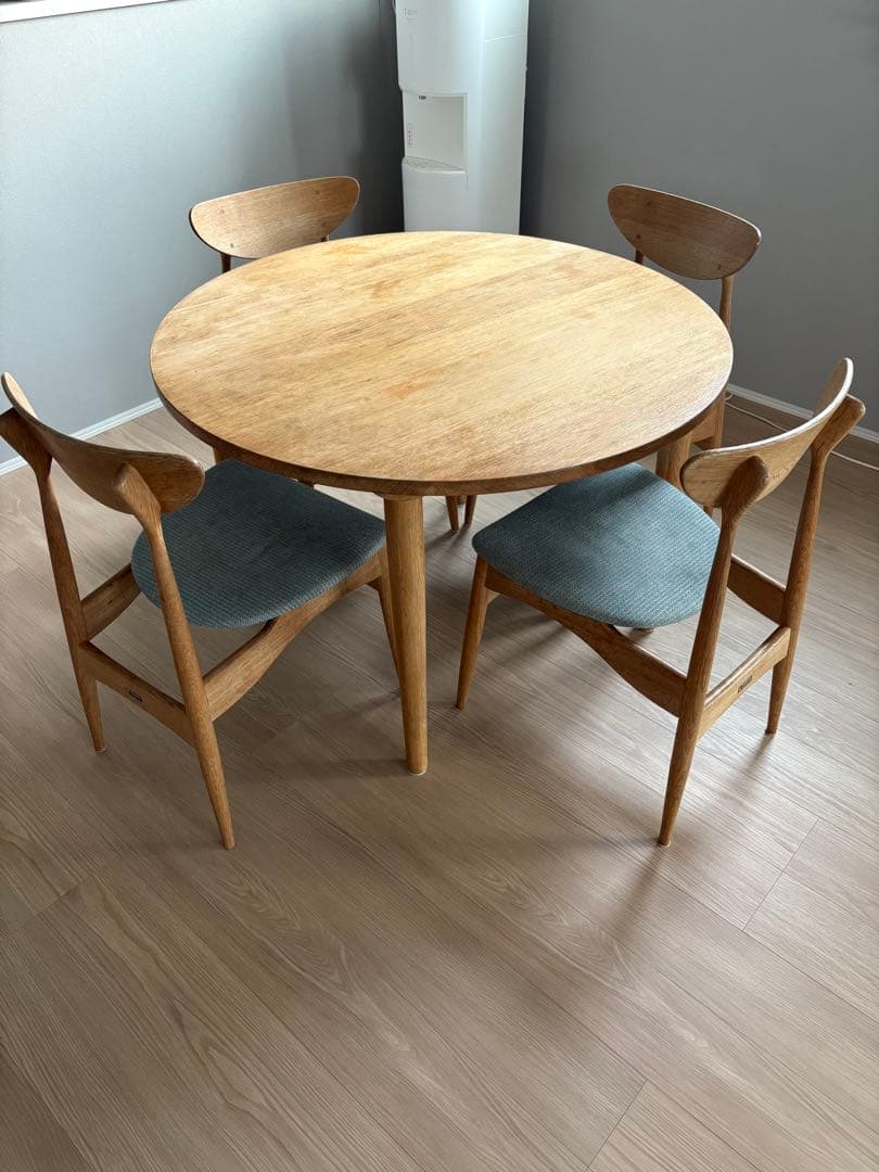 ある@　円形ダイニングテーブルセット　ナガノインテリア　天然木