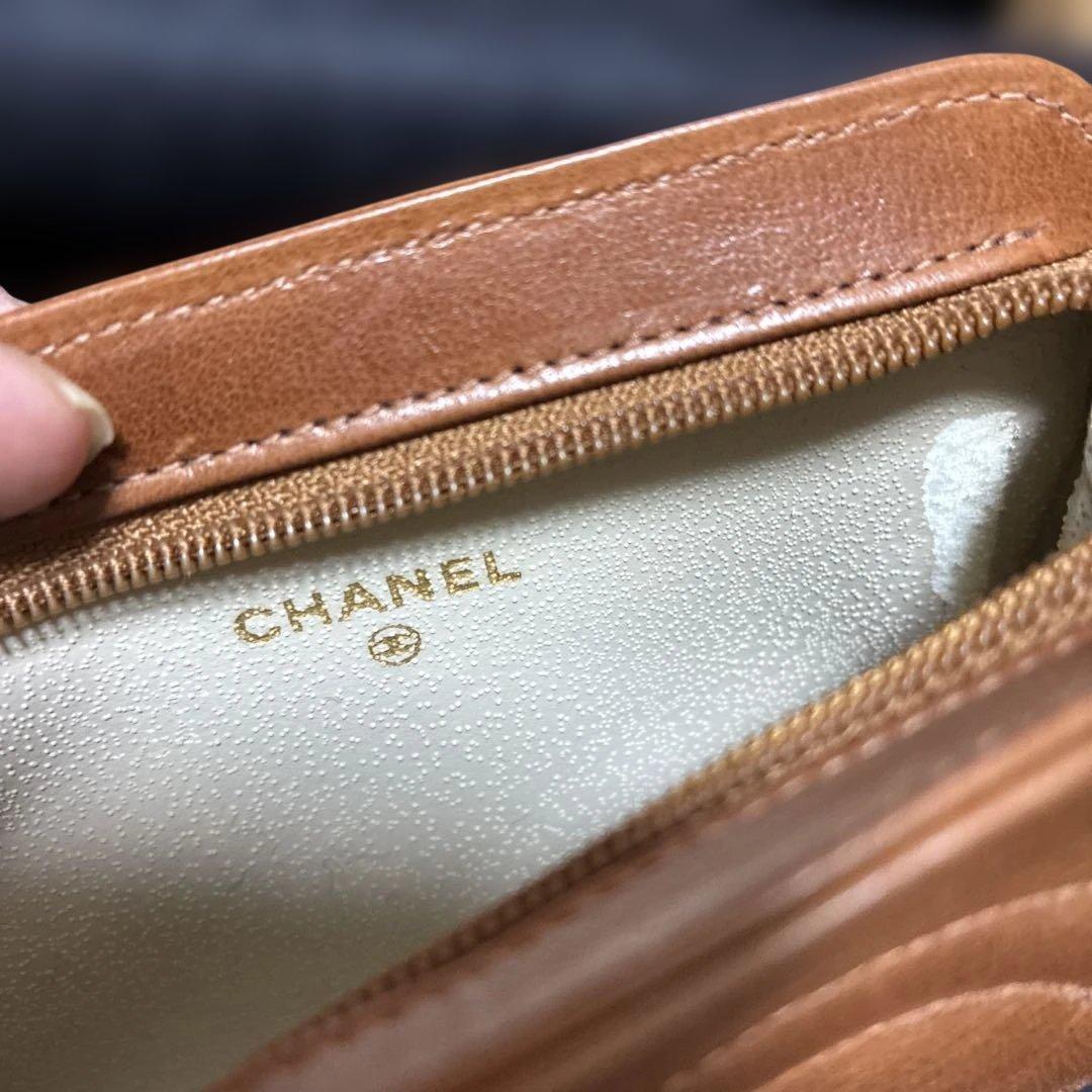 CHANEL ブラウン ポーチ　希少　未使用　難あり