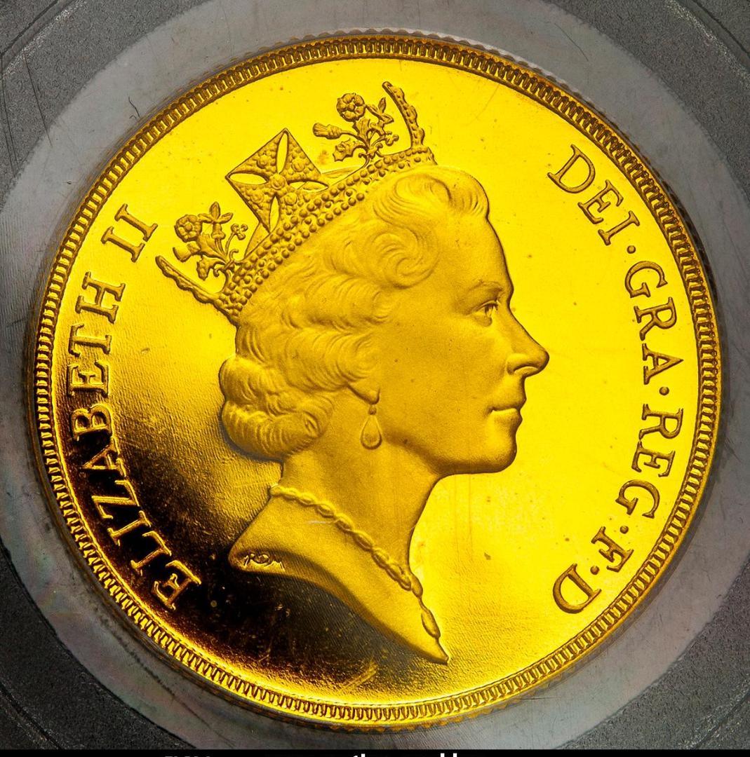 超希少　PCGS-PF　PR68 ミドルエリザベス 2ポンド 金貨 1992