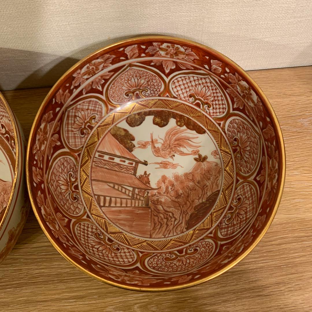 アンティーク　鉢 角福　鳳凰絵付け繊細 39