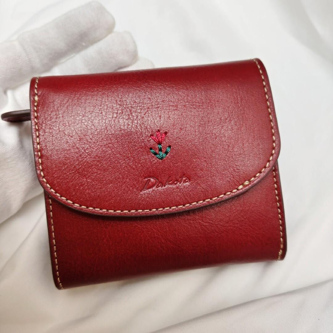 未使用級　ゆべしさん　dakota ２つ折り財布トゥリパーノ　赤