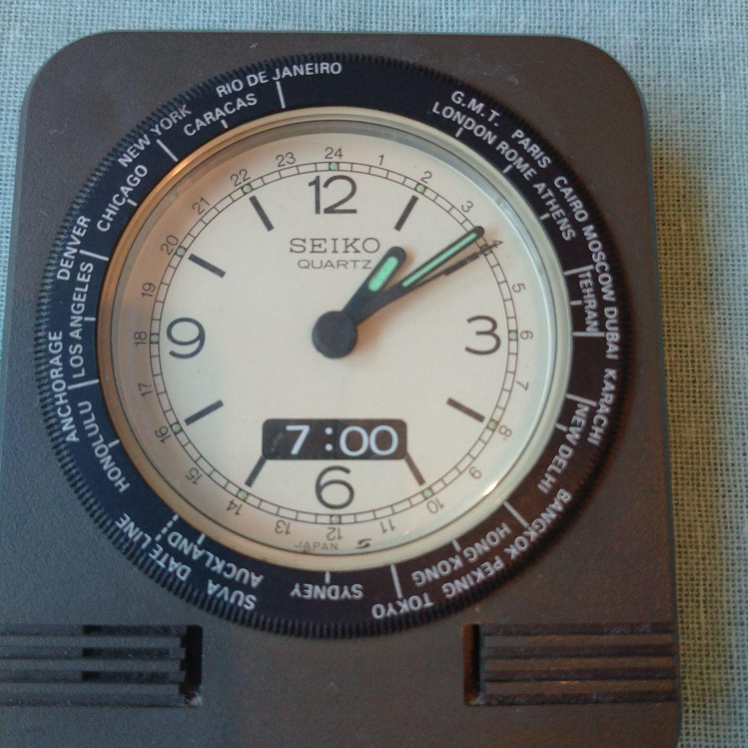 【ビンテージ】SEIKO トラベルクロック 世界時計 アナログ
