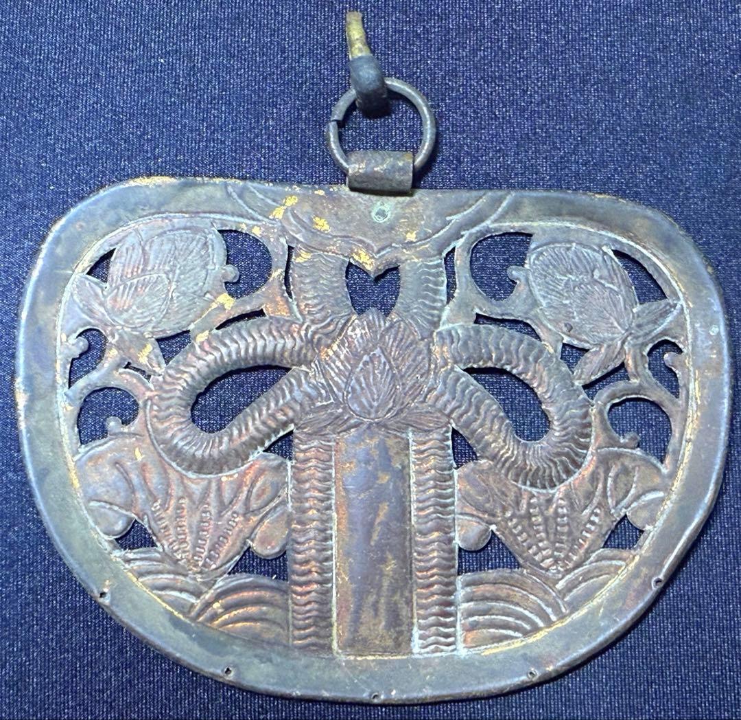 寺院解体品 真鍮製 透かし彫り 華鬘（けまん） 密教法具 仏具 古銅 仏教美術