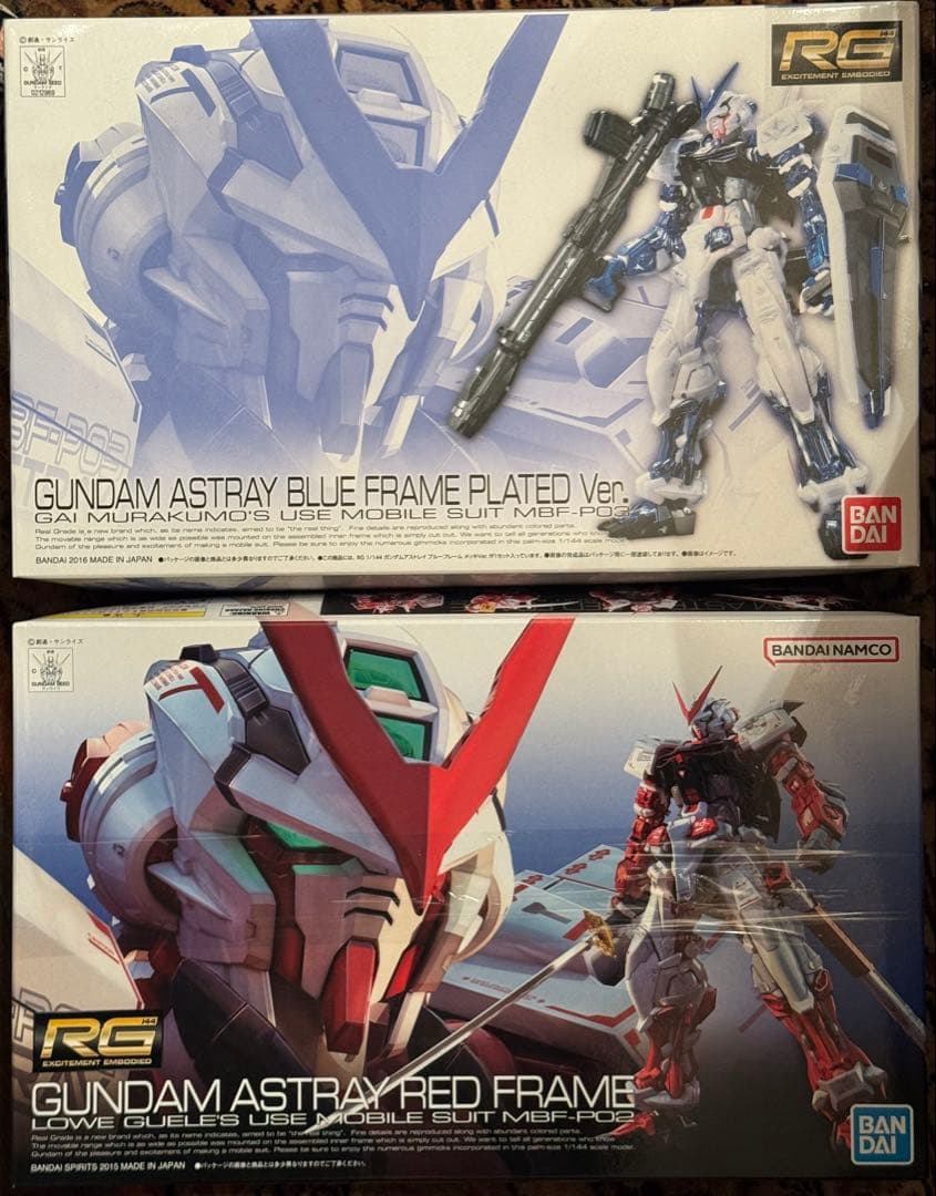 RG ガンダムアストレイブルーフレーム メッキクリア レッドフレーム セット
