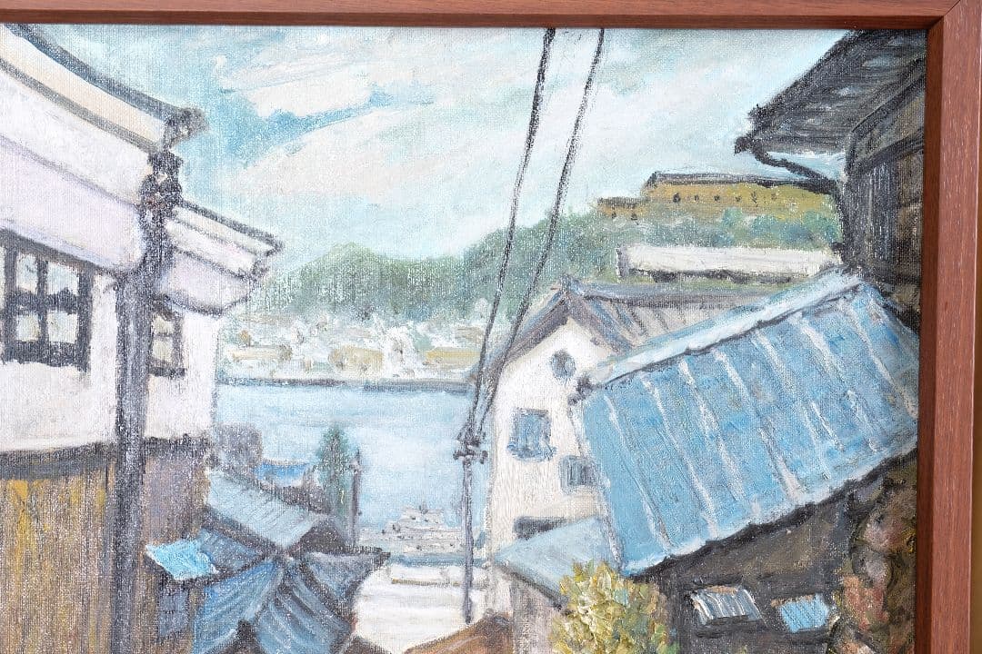 尾道　油絵　F15号　額縁付き