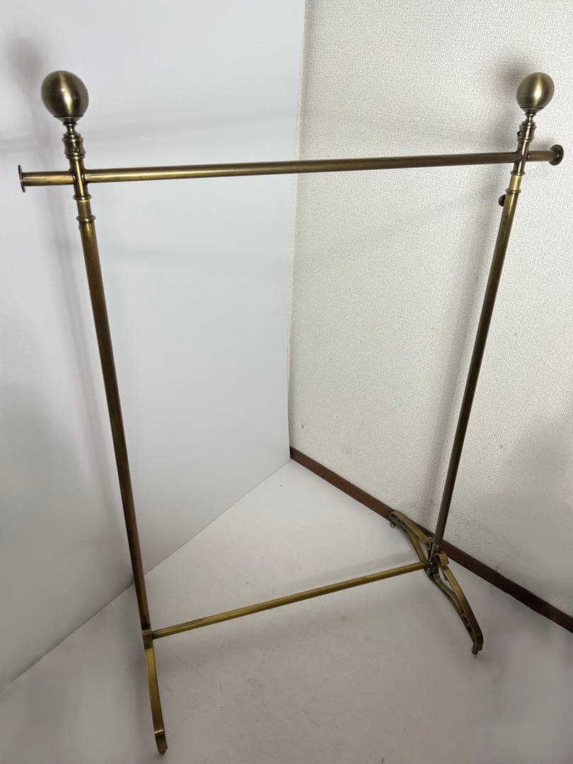 ①アンティーク　ゴールド　ハンガーラック ビンテージ　アイアン　幅120cm