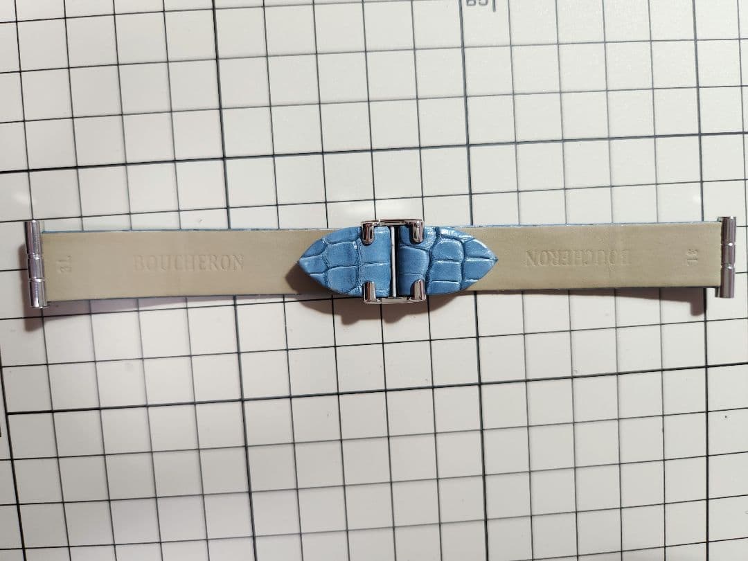 (新品未使用)ブシュロン リフレ 替えベルト 水色クロコ S