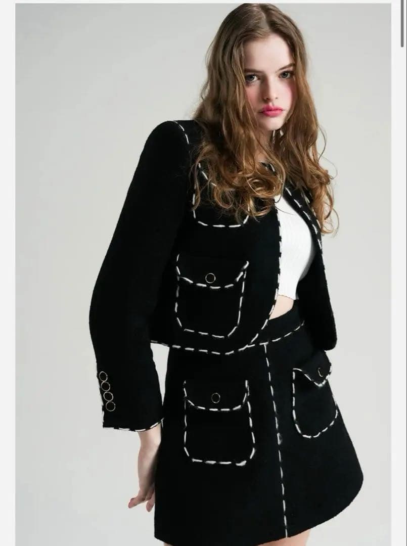 シェリエ sheller ステッチ ツイードキュロット スカート　Mサイズ