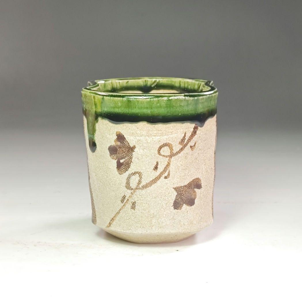 ウ251 火入『鐵山』『織部　分銅　火入　共箱』茶道具