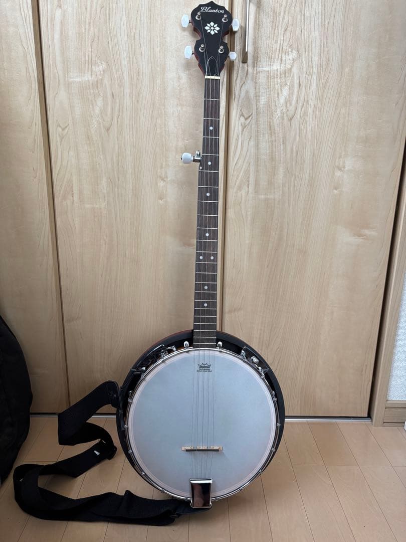 バンジョー シルバー/ブラック ストラップ付き