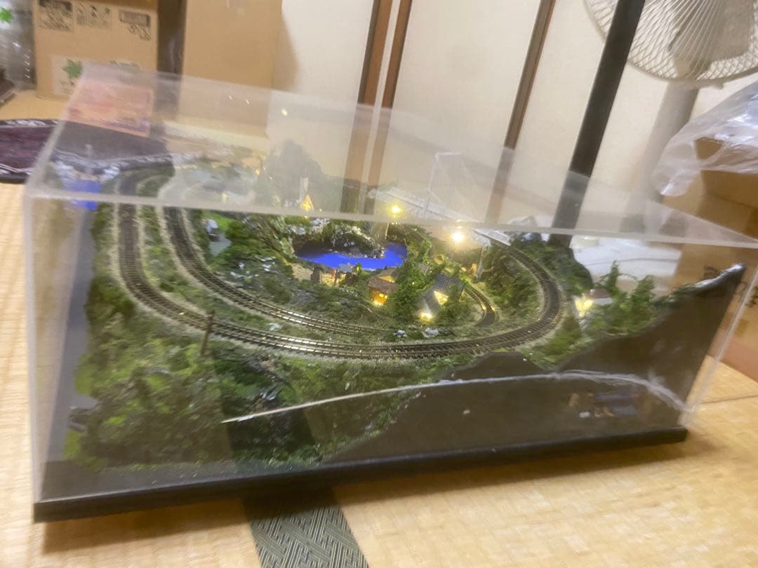 Nゲージ 情景ジオラマ（照明付き・アクリルケース付）