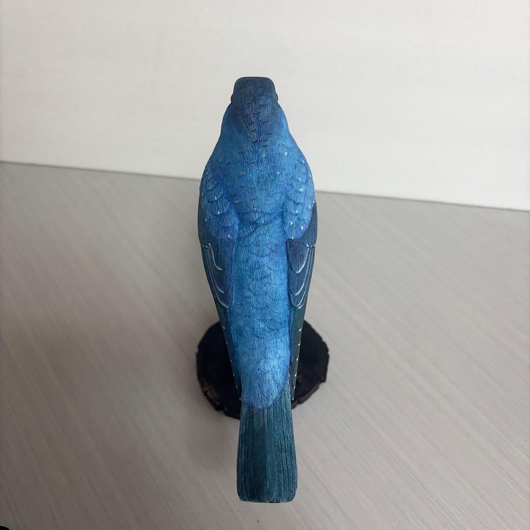 イソヒヨドリ　木彫りの野鳥　野鳥彫刻 　　　　　　リアルバードカービング