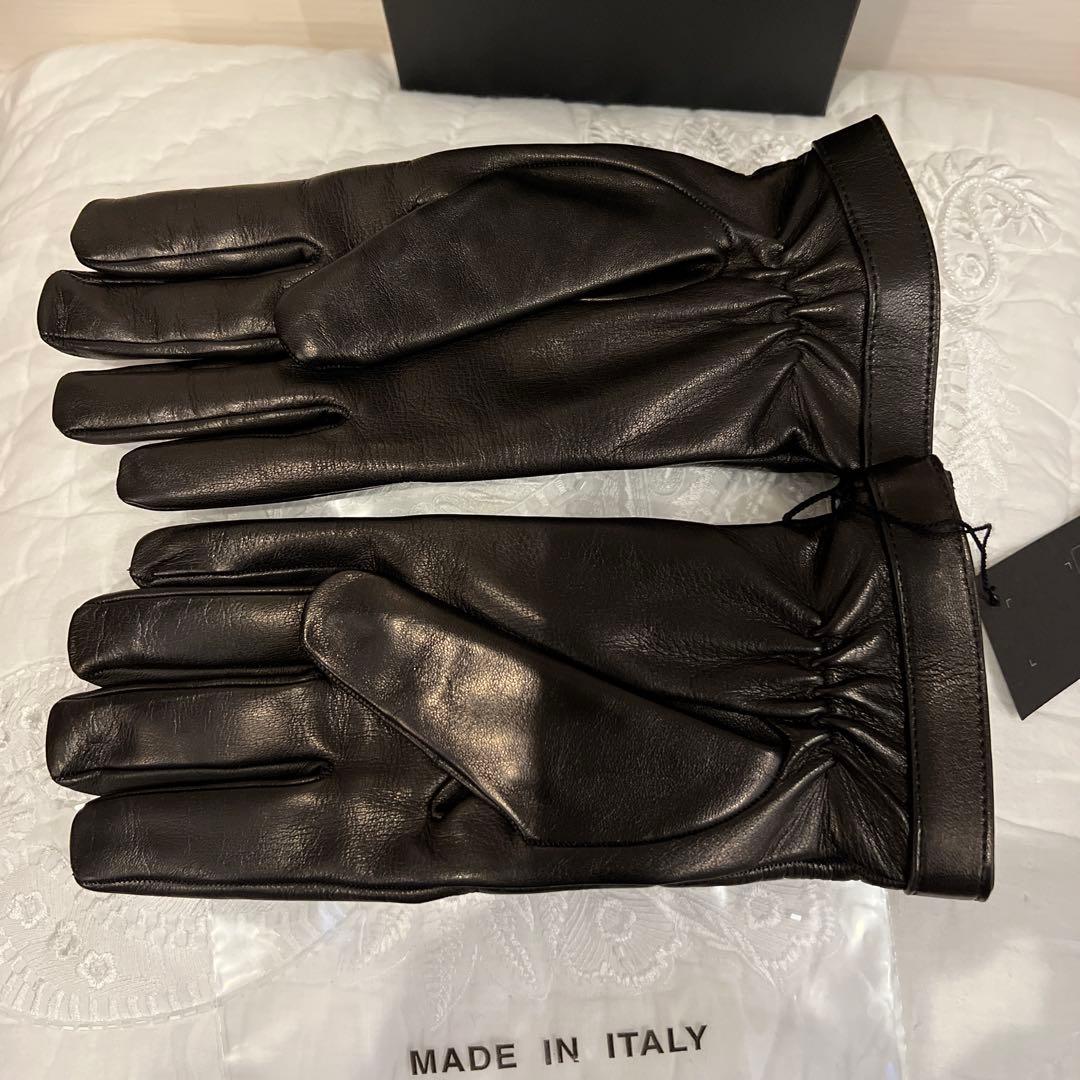 未使用　ダンヒル　最高級レザー手袋　カシミヤ100 黒 本革 ラスト1点