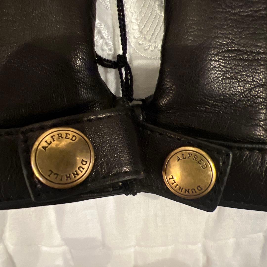 未使用　ダンヒル　最高級レザー手袋　カシミヤ100 黒 本革 ラスト1点