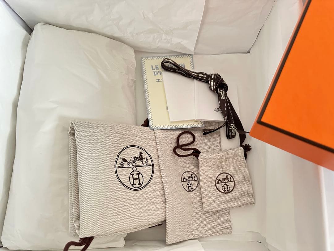 エルメス HERMES ボリード31用 オレンジボックス 箱 保管袋 リボン