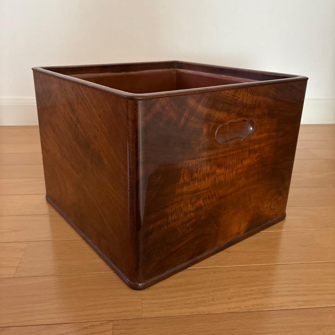 木製火鉢 黒江屋漆器店 C2229 古いラベル付き