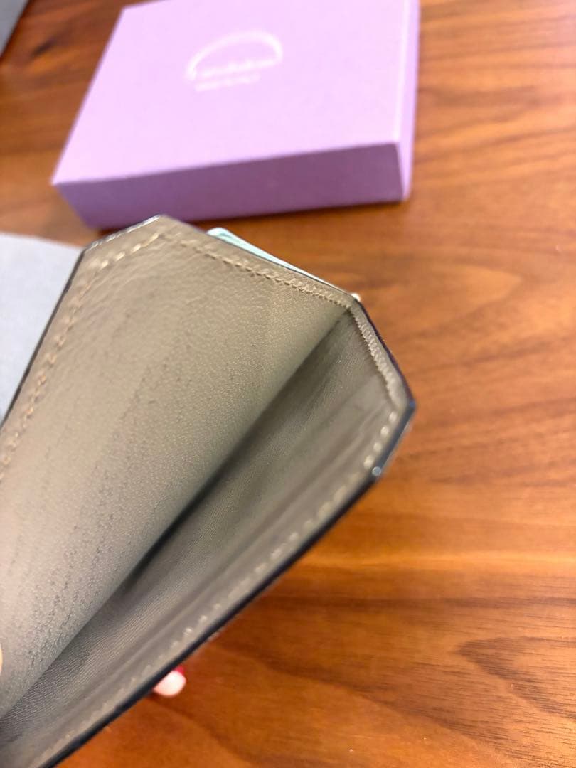 【ラルコバレーノ】 スマートミニウォレット財布 ベージュミントグリーン