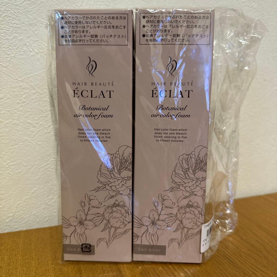 ヘアボーテ エクラボタニカルエアカラーフォーム upダークブラウン　2本セット