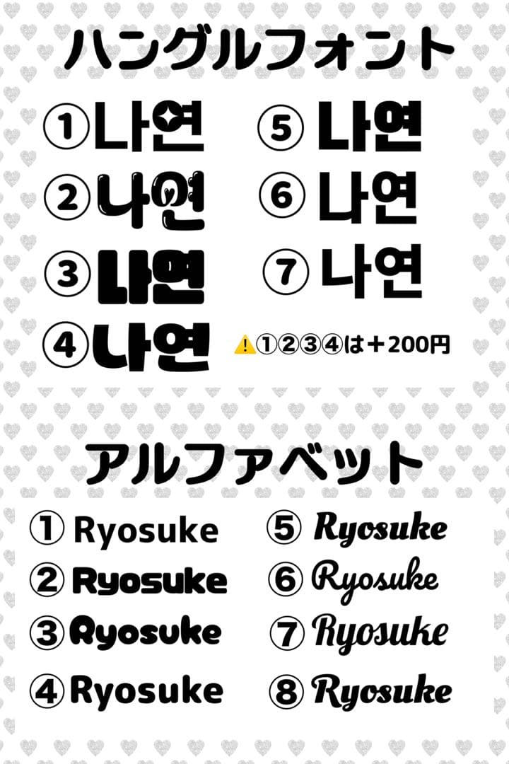 1月下旬　うちわ　文字　オーダー　パネル　ネームボード　ハングル